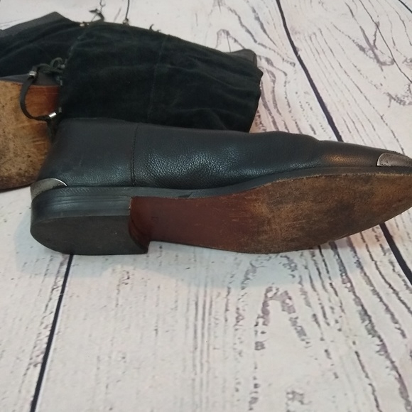 Black suede tassle 80s boots by Paolo Fellicce - Picture 7 of 8